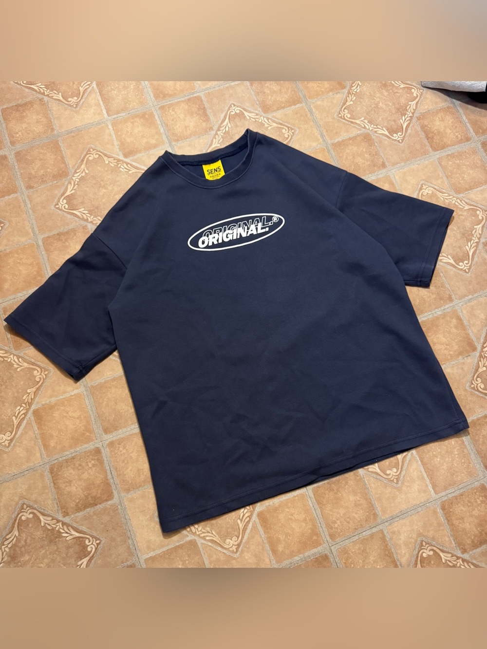 SENS Studio Oversized Graphic T-Shirt - Dark Navy (Large) | Korean Streetwear